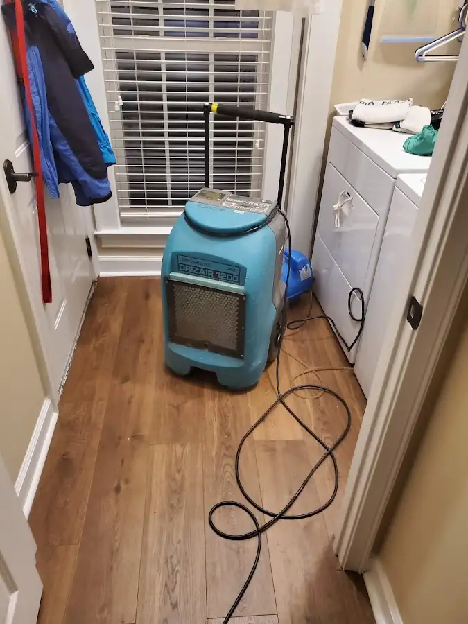 Commercial dehumidifier deployed for Flood Damage Cleanup in Barrington