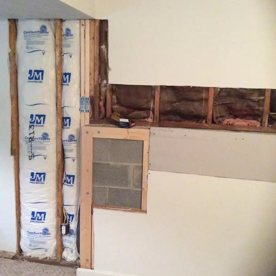 Wall insulation replacement during Contents Cleaning & Restoration in Barrington